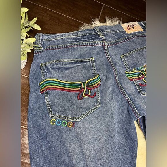 Coogi Australian Mens Jeans 42 x 35 Embroidered Baggy Hip Hop 90s Blue - Picture 3 of 12